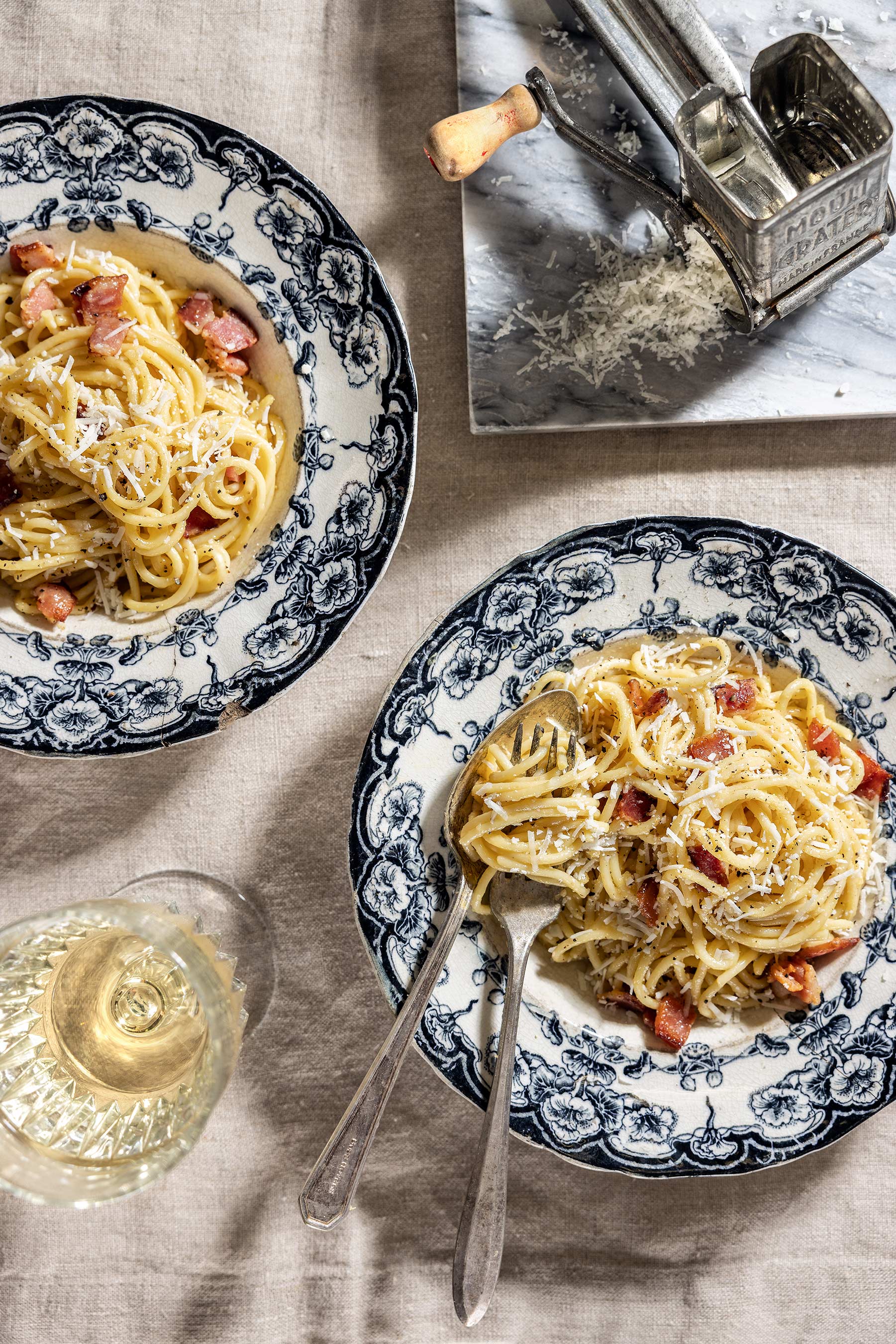 Glanger Food Photography | CarbonaraPasta with grated Parmesan